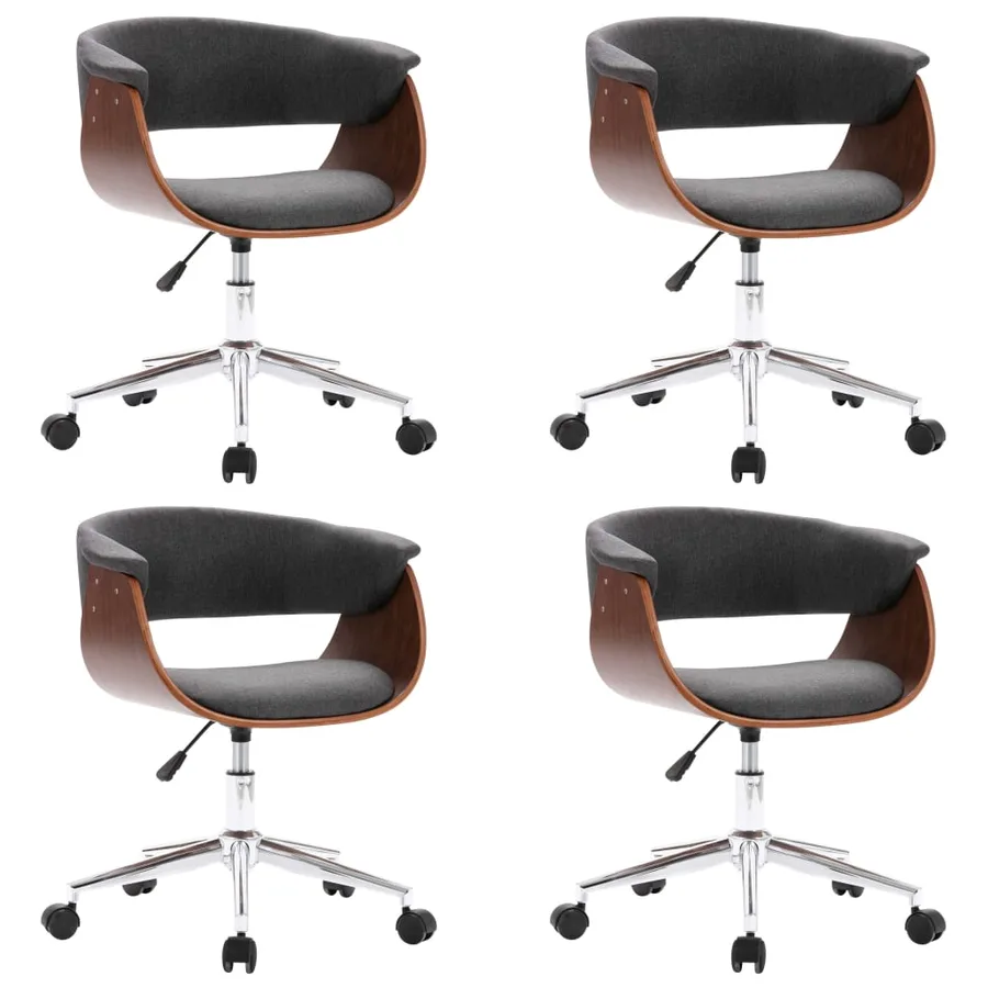 Chaises pivotantes à manger lot de 4 gris tissu - 2