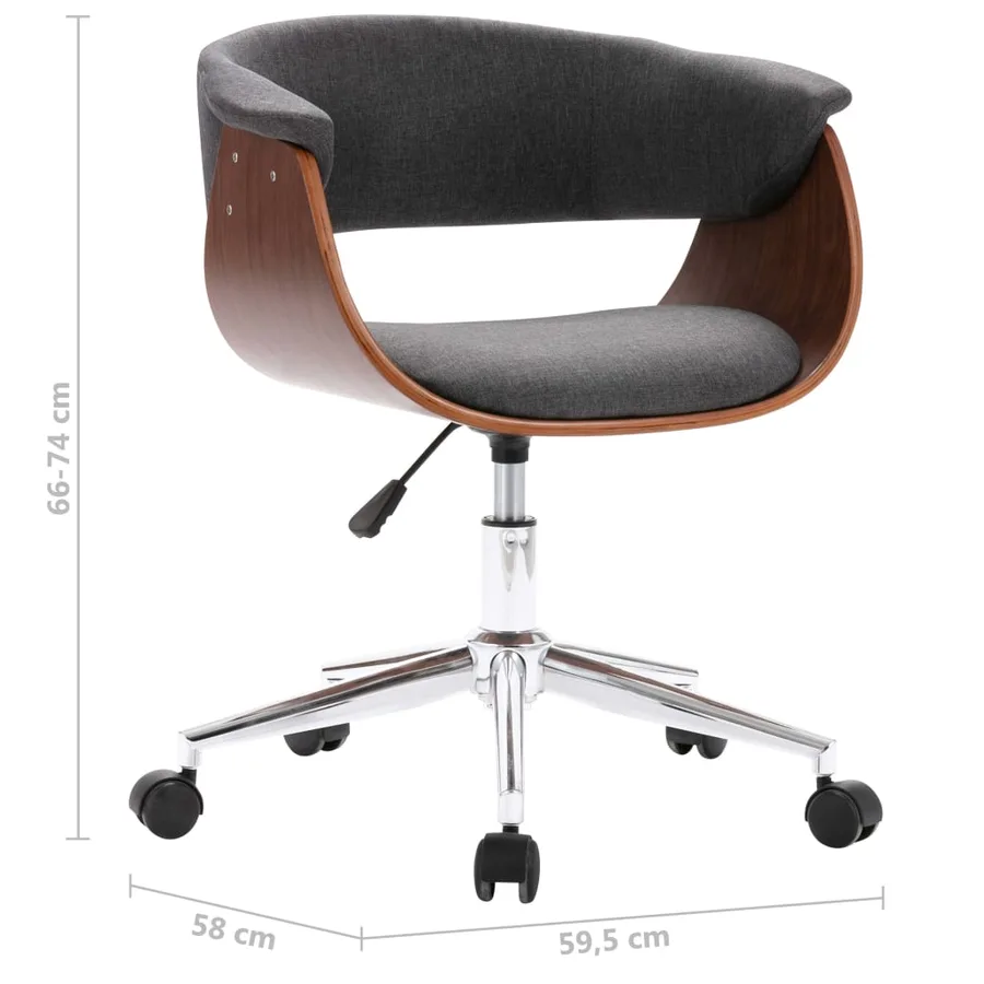 Chaises pivotantes à manger lot de 4 gris tissu - 8