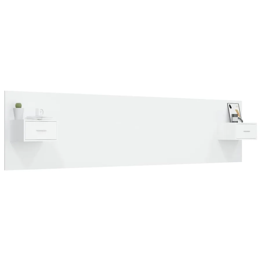 Tête de lit avec armoires Blanc Bois d’ingénierie - 3