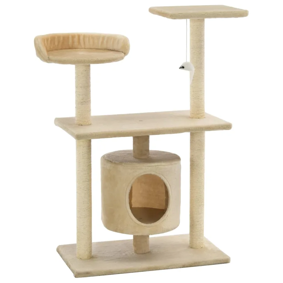 Arbre à chat avec griffoirs en sisal 95 cm Beige - 2