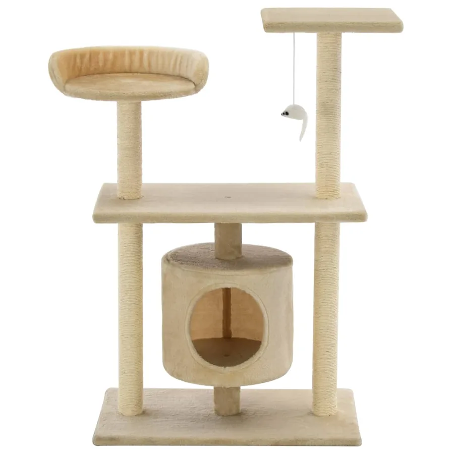 Arbre à chat avec griffoirs en sisal 95 cm Beige - 3