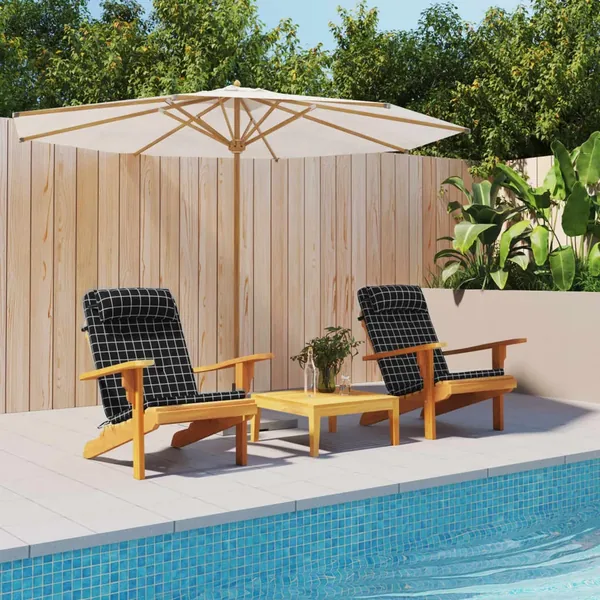Coussins de chaise adirondack lot de 2 carreaux noir