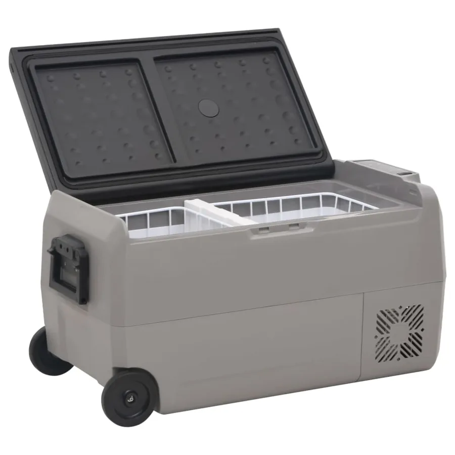 Glacière avec roue et adaptateur noir et gris 60 L PP et PE - 3