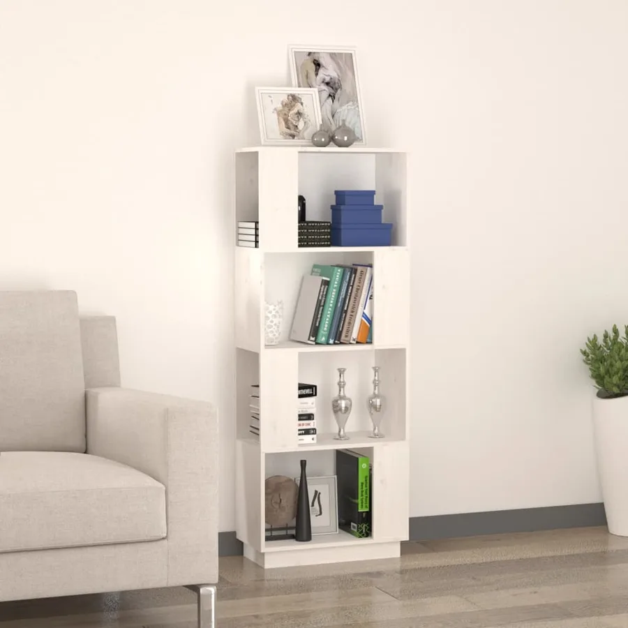 Bibliothèque/Séparateur de pièce Blanc 51x25x132 cm Pin massif - 3