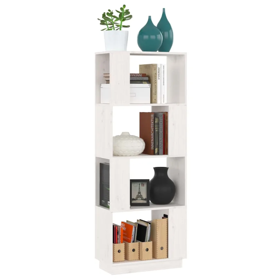 Bibliothèque/Séparateur de pièce Blanc 51x25x132 cm Pin massif - 4