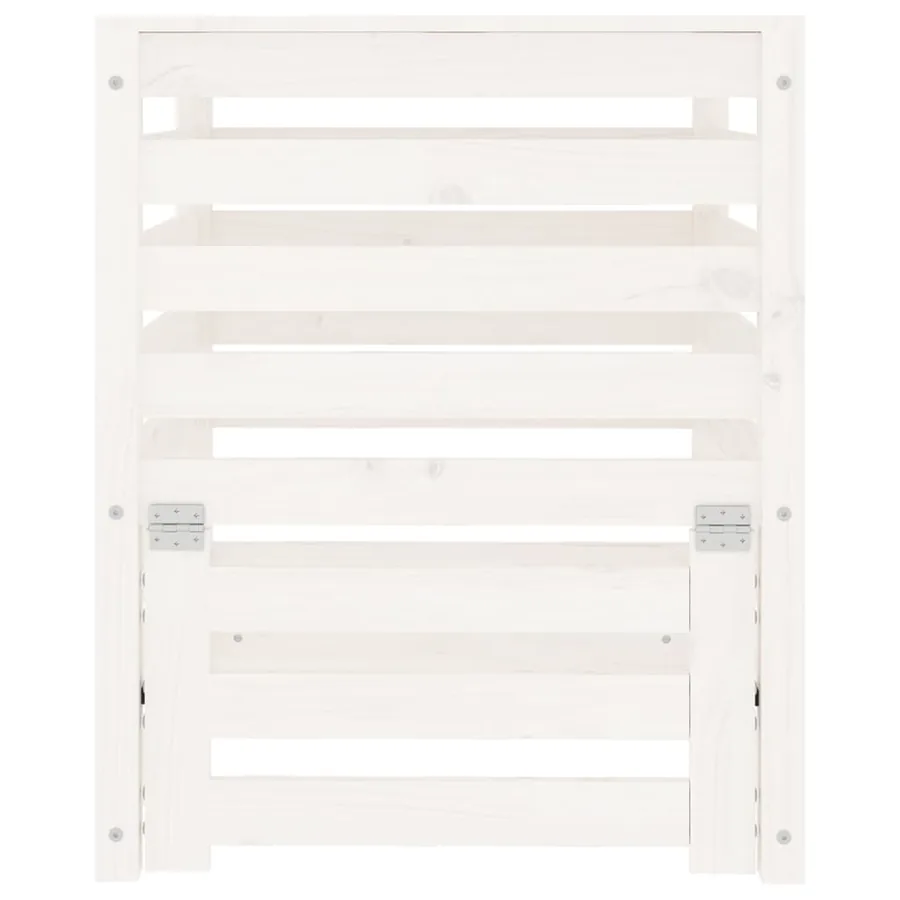 Composteur Blanc 63,5x63,5x77,5 cm Bois massif de pin - 5