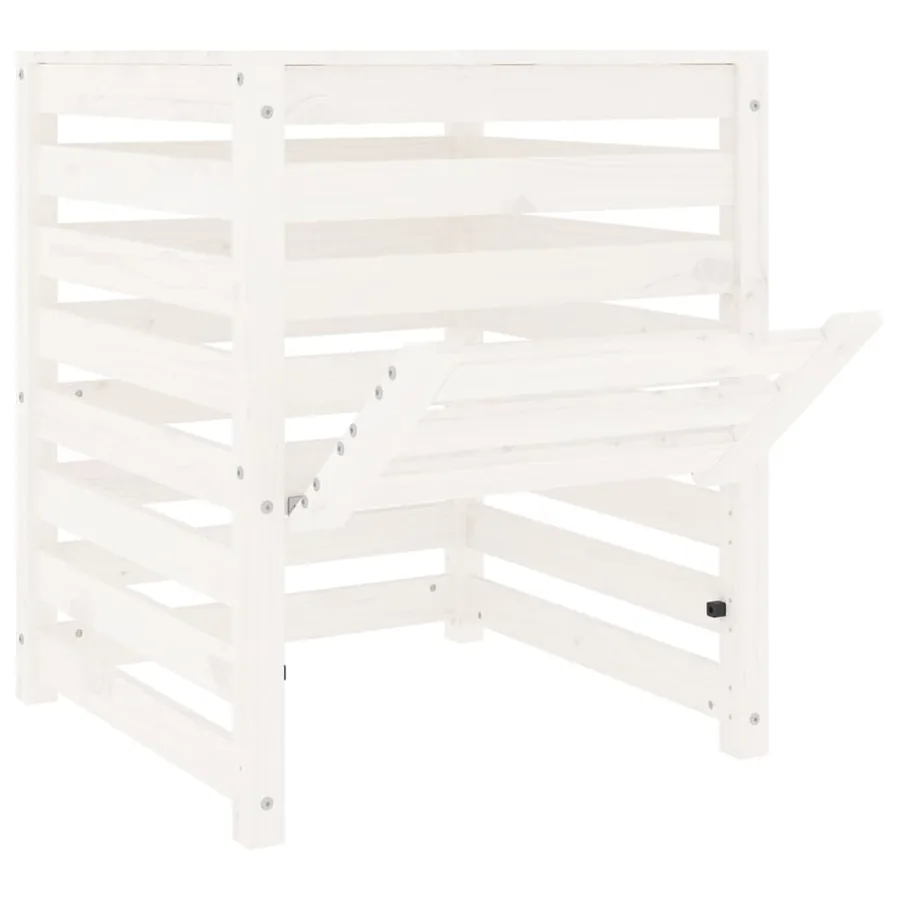 Composteur Blanc 63,5x63,5x77,5 cm Bois massif de pin - 6