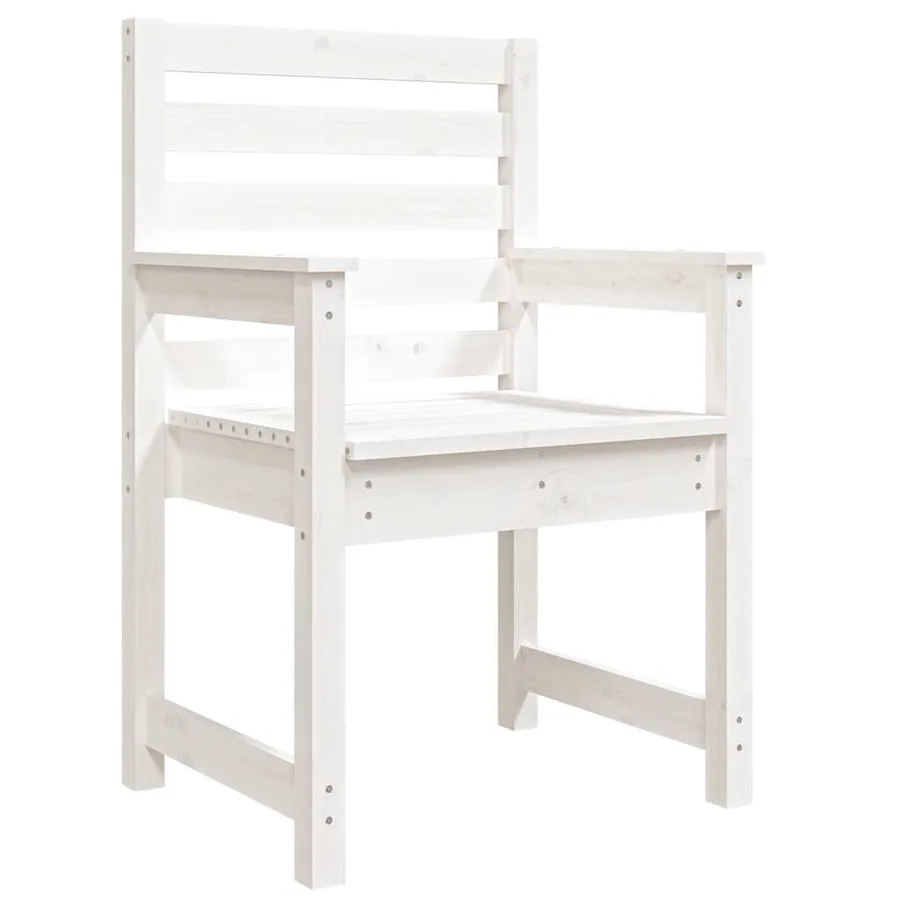 Chaises de jardin lot de 2 blanc 60x48x91 cm bois massif de pin - 5
