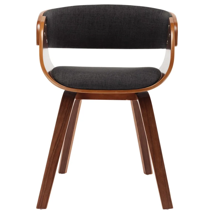 Chaises à manger lot de 4 gris bois courbé et tissu - 3