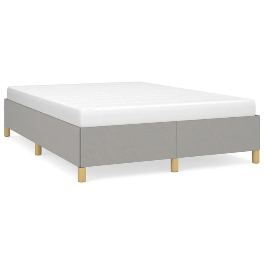 Cadre de lit sans matelas gris clair 140x190 cm tissu - 2