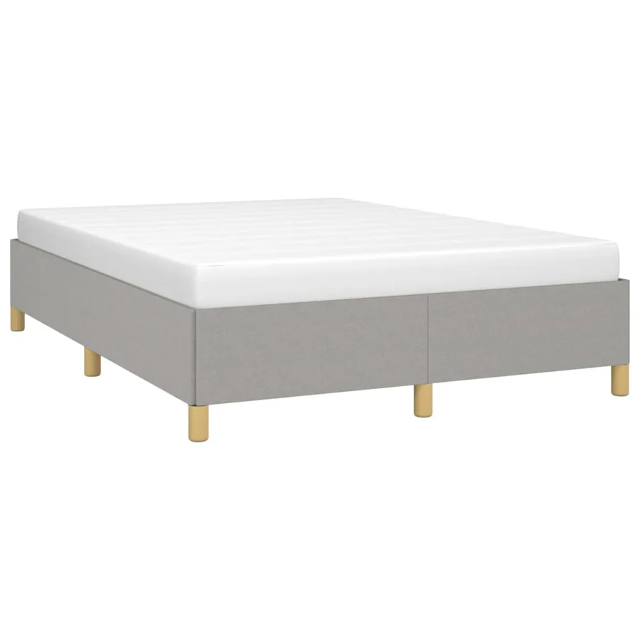 Cadre de lit sans matelas gris clair 140x190 cm tissu - 3