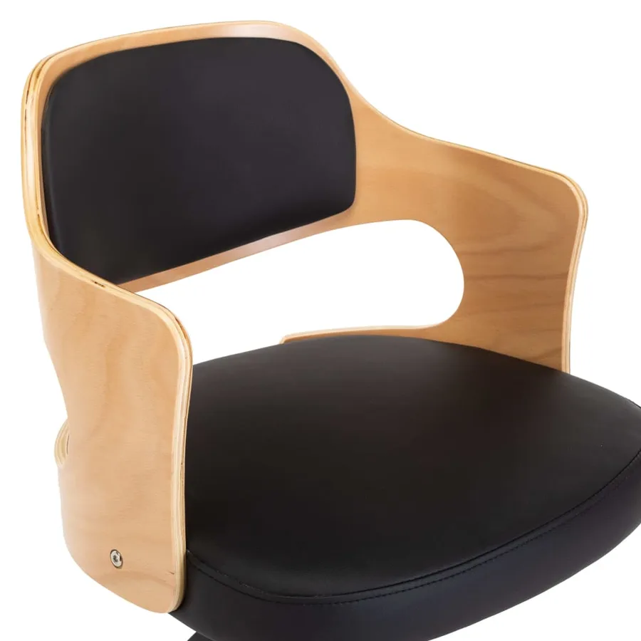 Chaises pivotantes à manger lot de 2 bois courbé et similicuir - 7