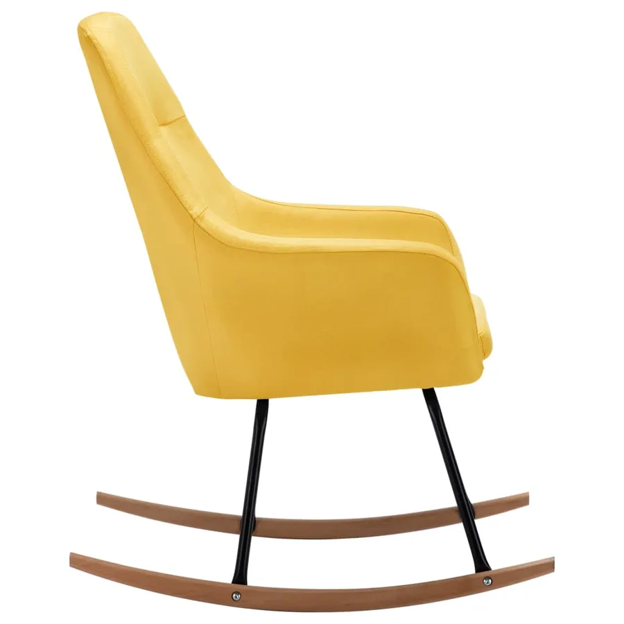 Chaise à bascule Jaune moutarde Tissu - 4