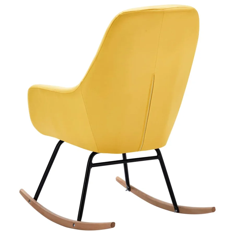 Chaise à bascule Jaune moutarde Tissu - 5