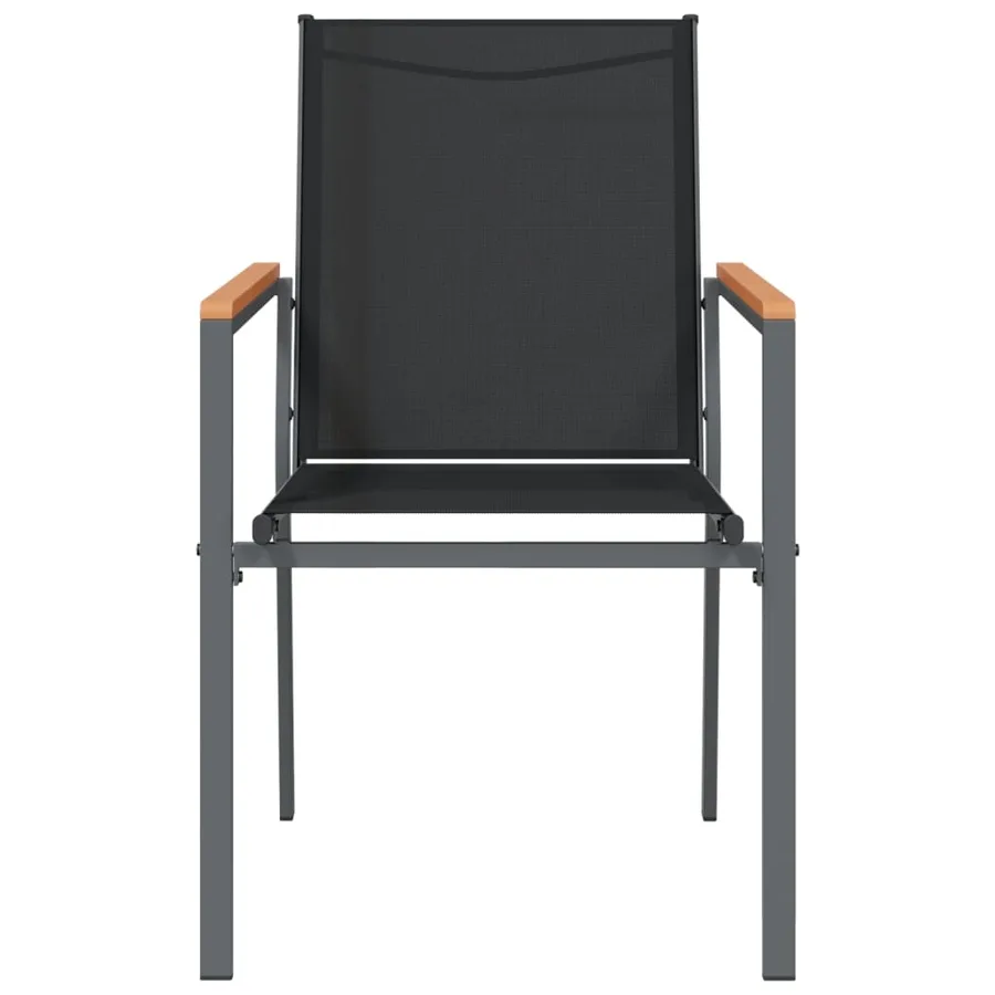 Chaises de jardin lot de 6 noir 55x61,5x90cm textilène et acier - 4