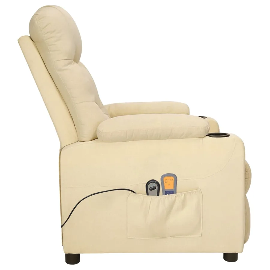 Fauteuil électrique de massage Crème Tissu - 4