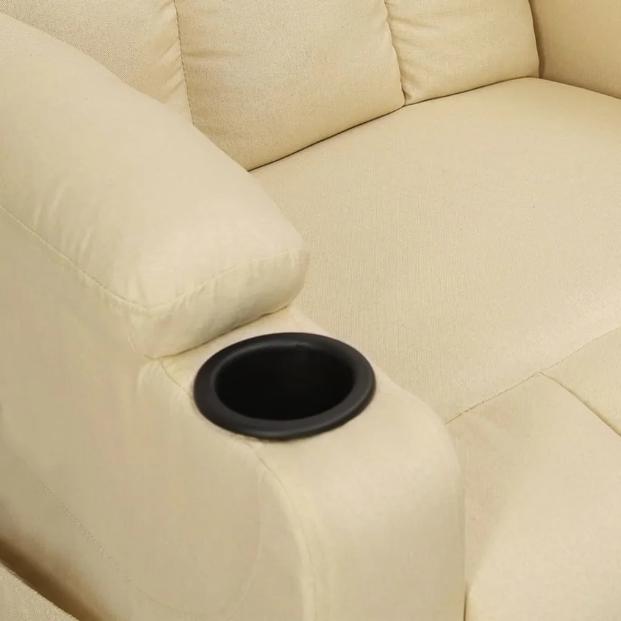 Fauteuil électrique de massage Crème Tissu - 6