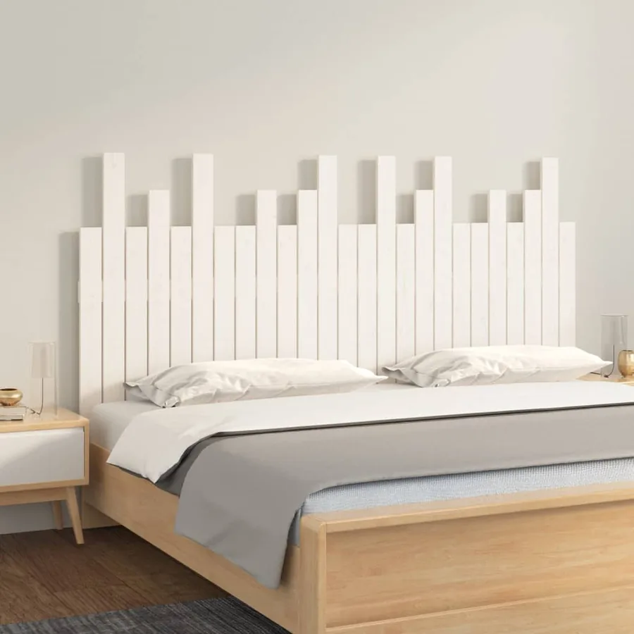Tête de lit murale Blanc 159,5x3x80 cm Bois massif de pin