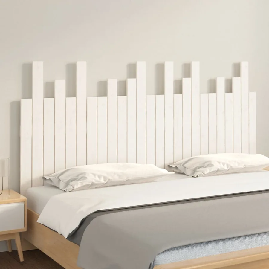 Tête de lit murale Blanc 159,5x3x80 cm Bois massif de pin - 3