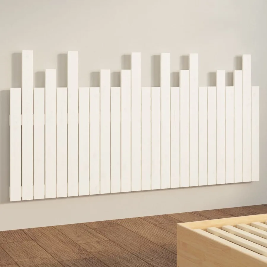 Tête de lit murale Blanc 159,5x3x80 cm Bois massif de pin - 4