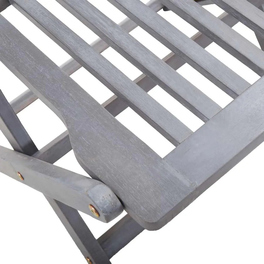 Ensemble à manger de jardin 7 pcs Bois d'acacia massif Gris - 10