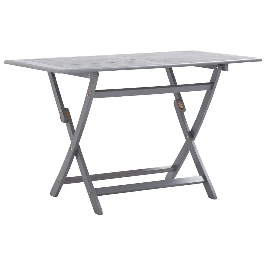Ensemble à manger de jardin 7 pcs Bois d'acacia massif Gris - 3
