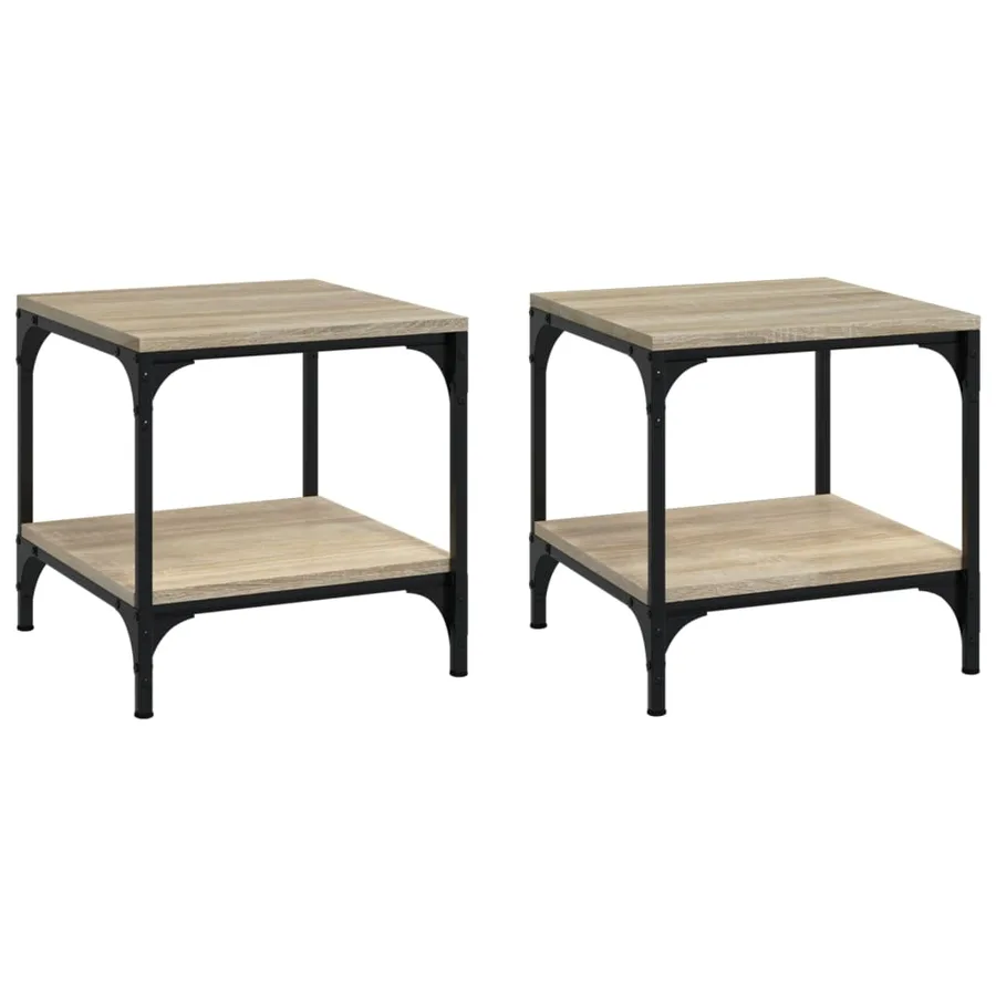 Tables d'appoint 2 pcs Chêne sonoma 40x40x40 cm Bois ingénierie - 2