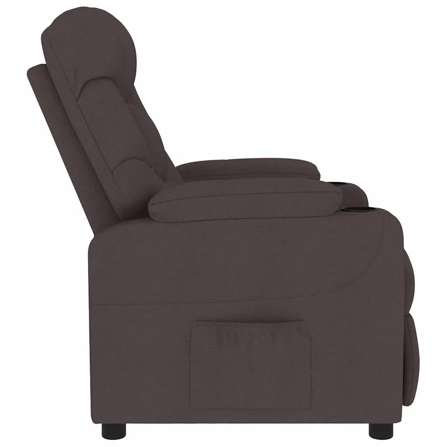Fauteuil de massage Marron foncé Tissu - 4