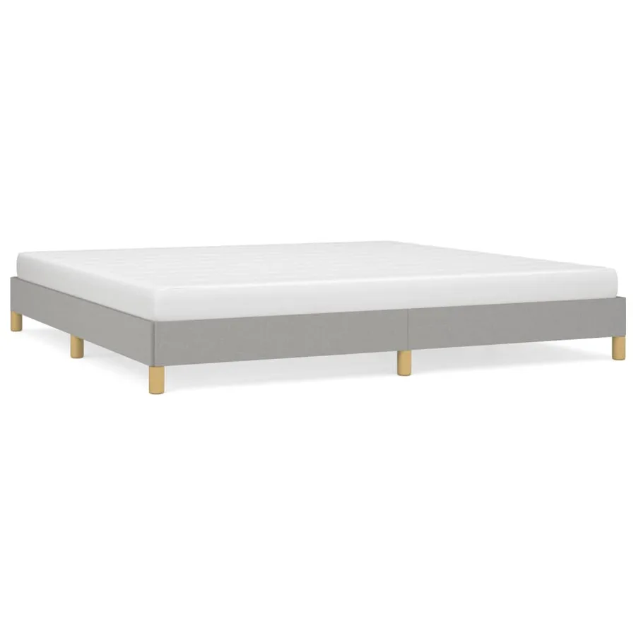 Cadre de lit sans matelas gris clair 200x200 cm tissu - 2