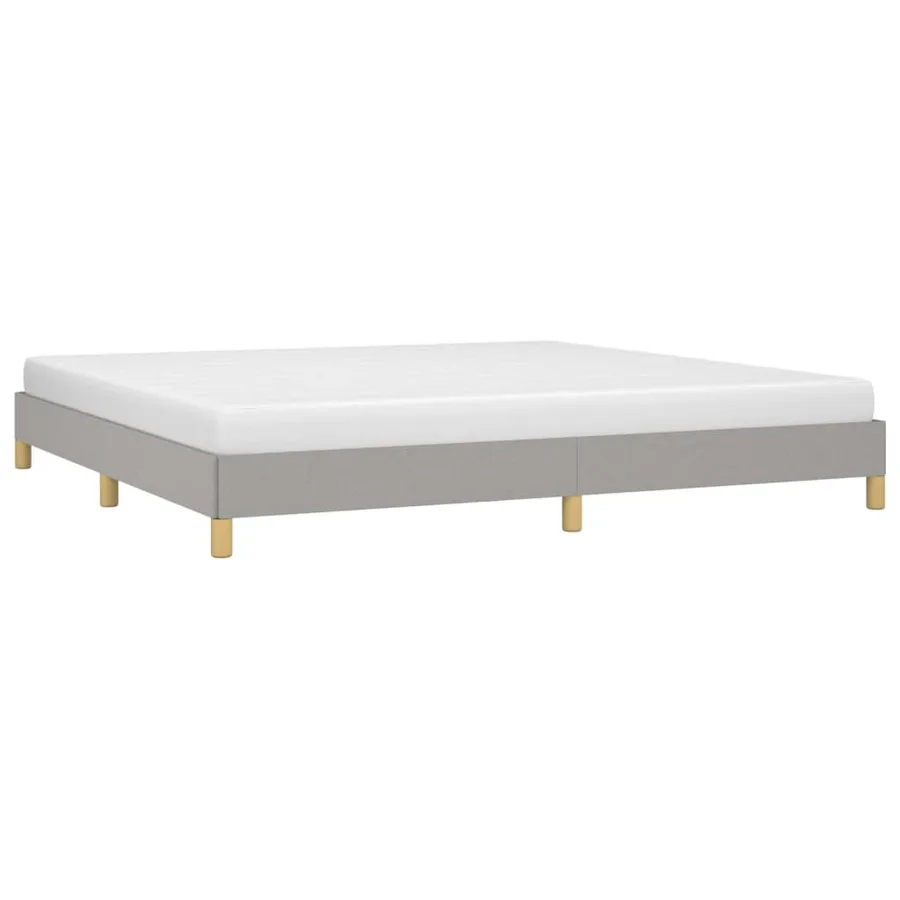 Cadre de lit sans matelas gris clair 200x200 cm tissu - 3