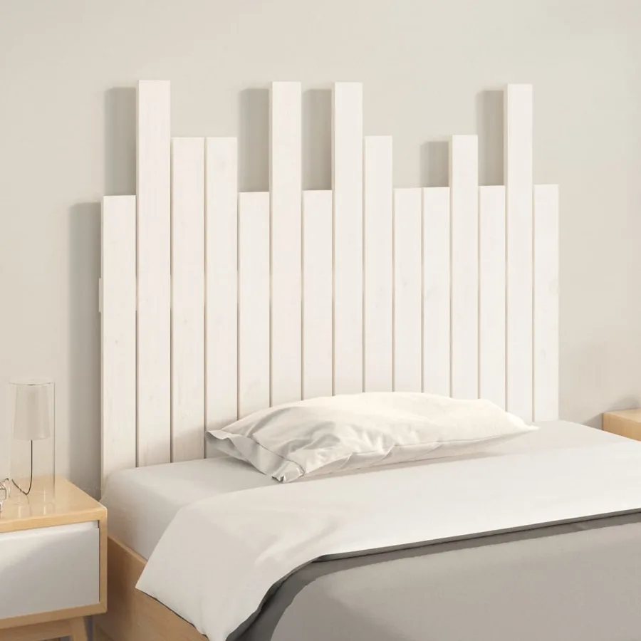 Tête de lit murale Blanc 95,5x3x80 cm Bois massif de pin - 3
