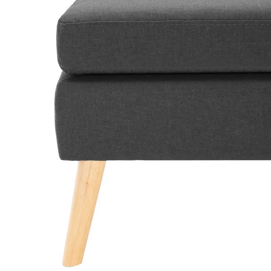 Repose-pied Gris foncé Tissu - 4