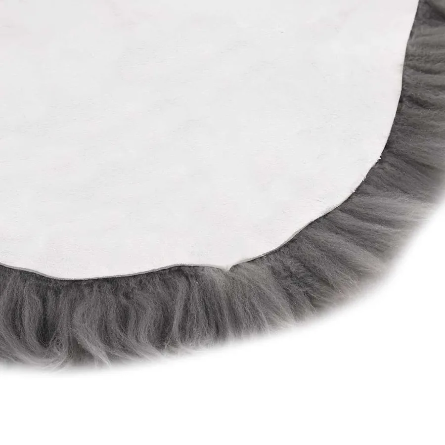 Tapis en peau de mouton 60 x 90 cm Gris clair - 3
