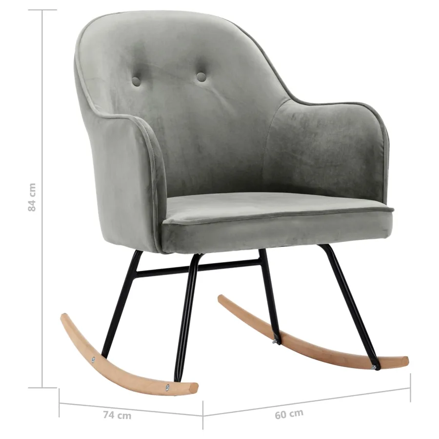 Chaise à bascule Gris Velours - 8