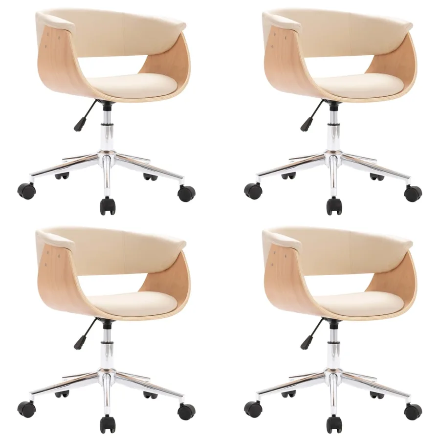 Chaises pivotantes à manger lot de 4 crème similicuir - 2