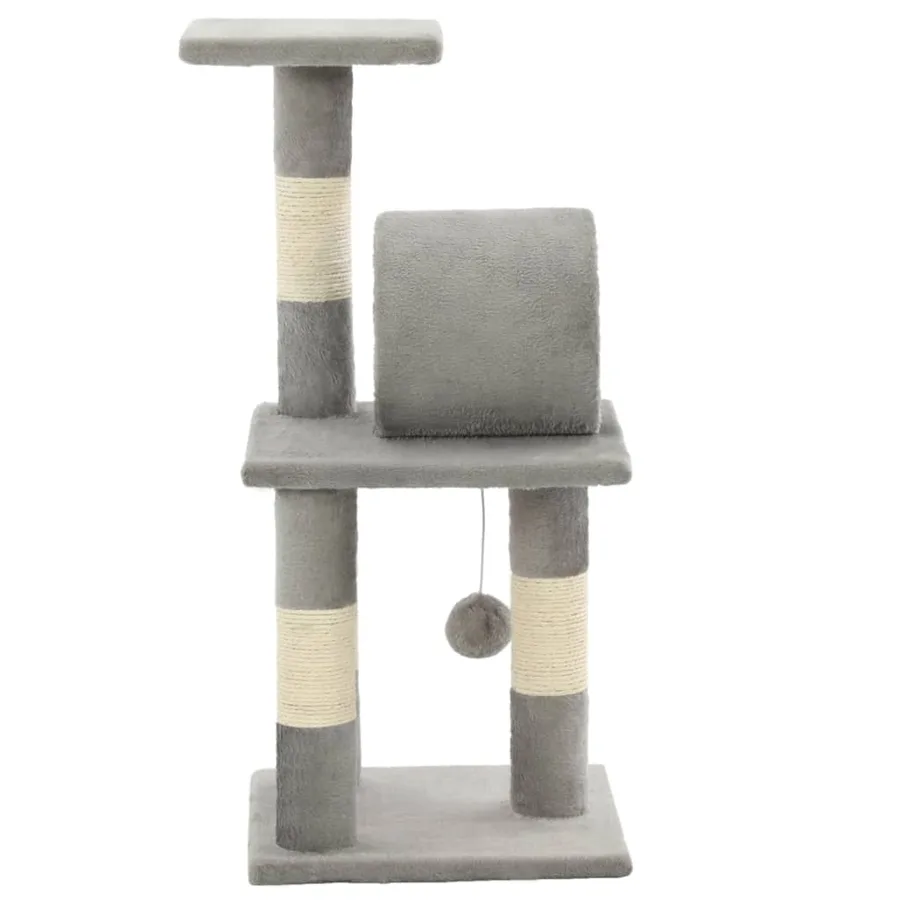 Arbre à chat avec griffoirs en sisal 65 cm Gris - 4