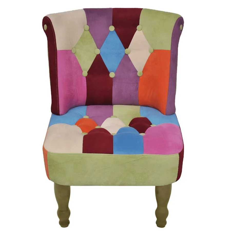 Chaises en style français lot de 2 avec design patchwork tissu - 3