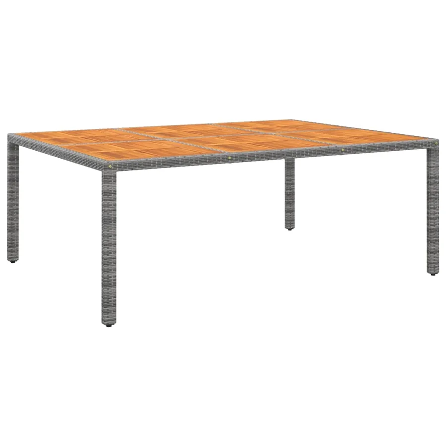 Ensemble à manger de jardin 11 pcs résine tressée gris - 6