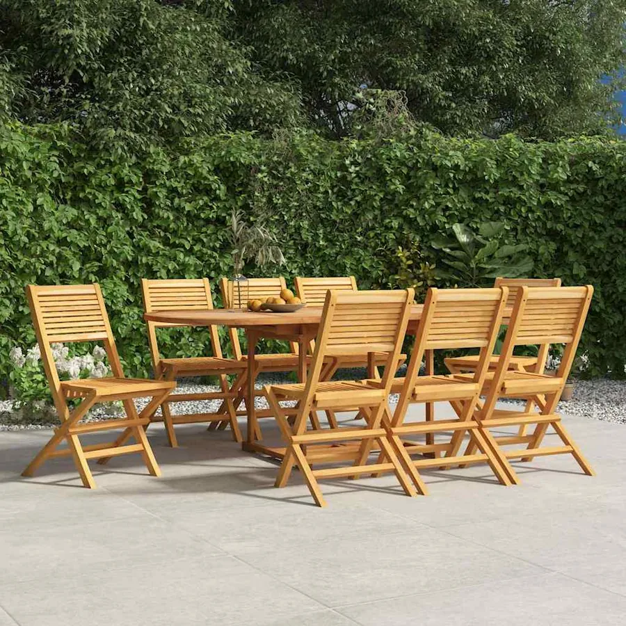 Chaises de jardin pliantes lot de 8 47x62x90cm bois massif teck
