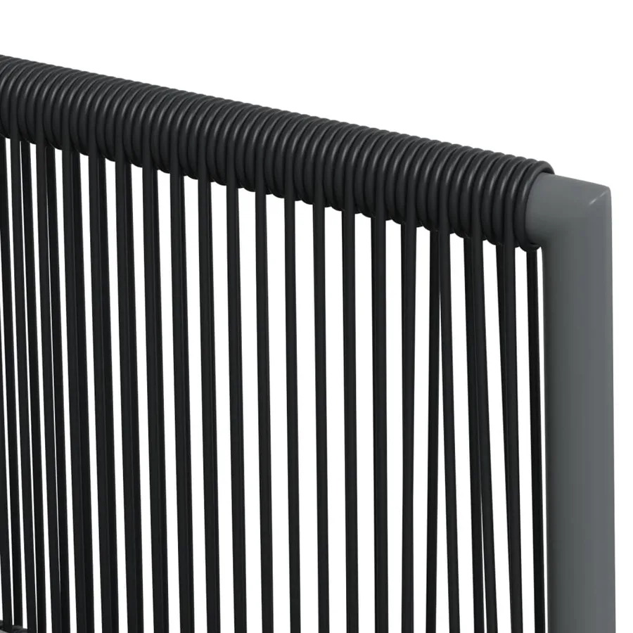 Ensemble à manger de jardin coussins 5pcs noir rotin et acier - 8