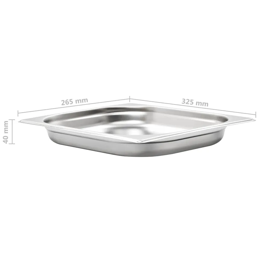 Récipients Gastronorm 8 pcs GN 1/2 40 mm Acier inoxydable - 8