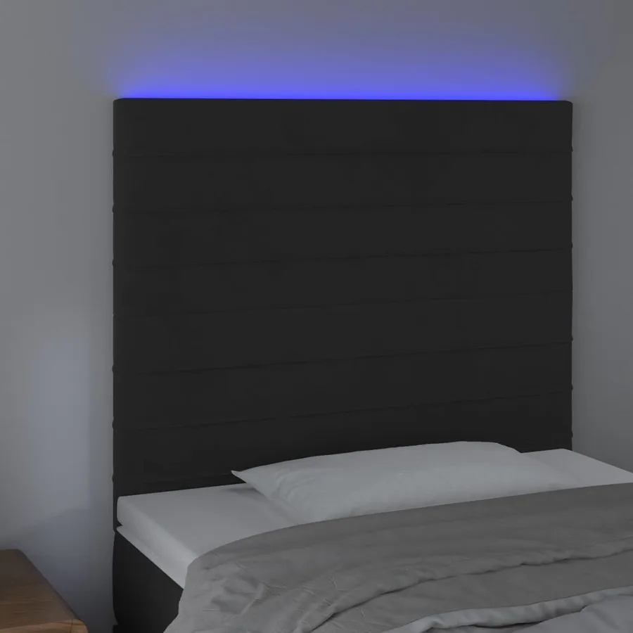 Tête de lit à LED Noir 90x5x118/128 cm Velours - 3