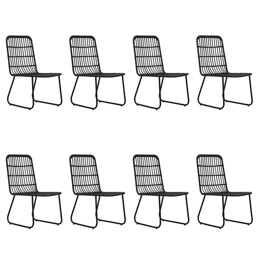 Ensemble à manger d'extérieur 9 pcs résine tressée et verre - 3