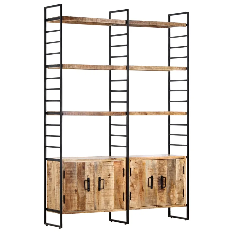 Bibliothèque à 4 niveaux 124x30x180 cm Bois de manguier brut - 10