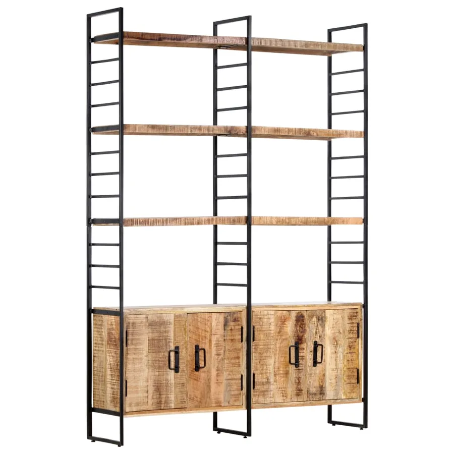 Bibliothèque à 4 niveaux 124x30x180 cm Bois de manguier brut - 11