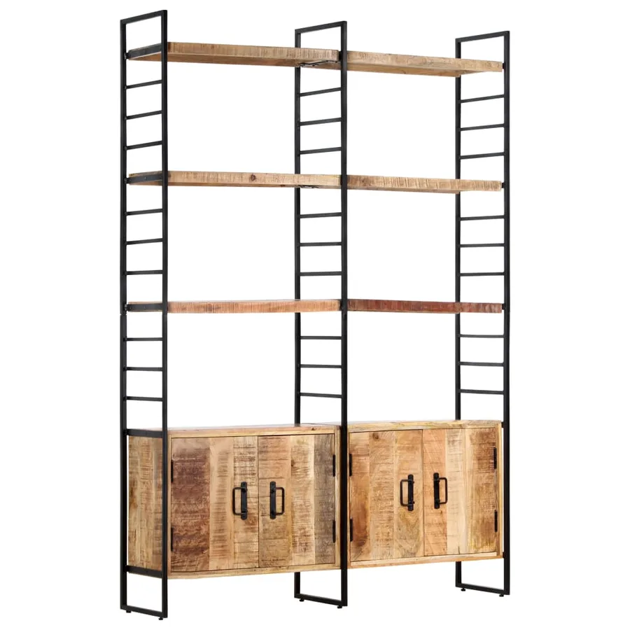 Bibliothèque à 4 niveaux 124x30x180 cm Bois de manguier brut - 12