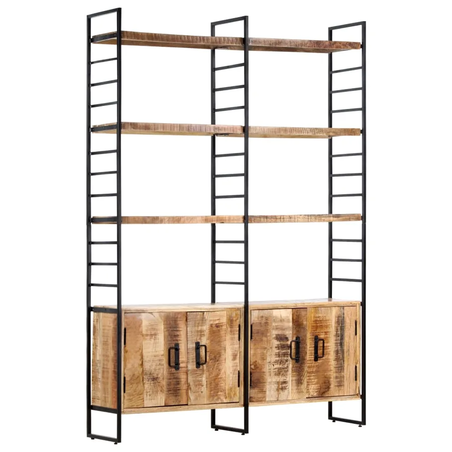 Bibliothèque à 4 niveaux 124x30x180 cm Bois de manguier brut - 13