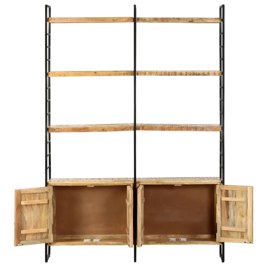 Bibliothèque à 4 niveaux 124x30x180 cm Bois de manguier brut - 3