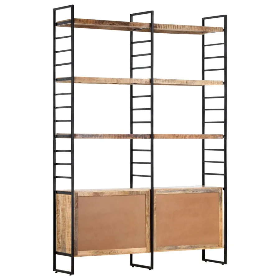 Bibliothèque à 4 niveaux 124x30x180 cm Bois de manguier brut - 4