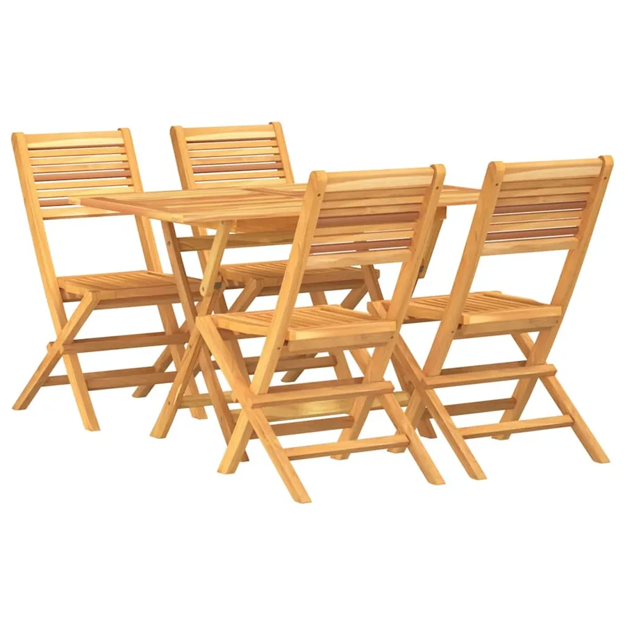 Ensemble à manger de jardin 5 pcs Bois de teck massif - 2